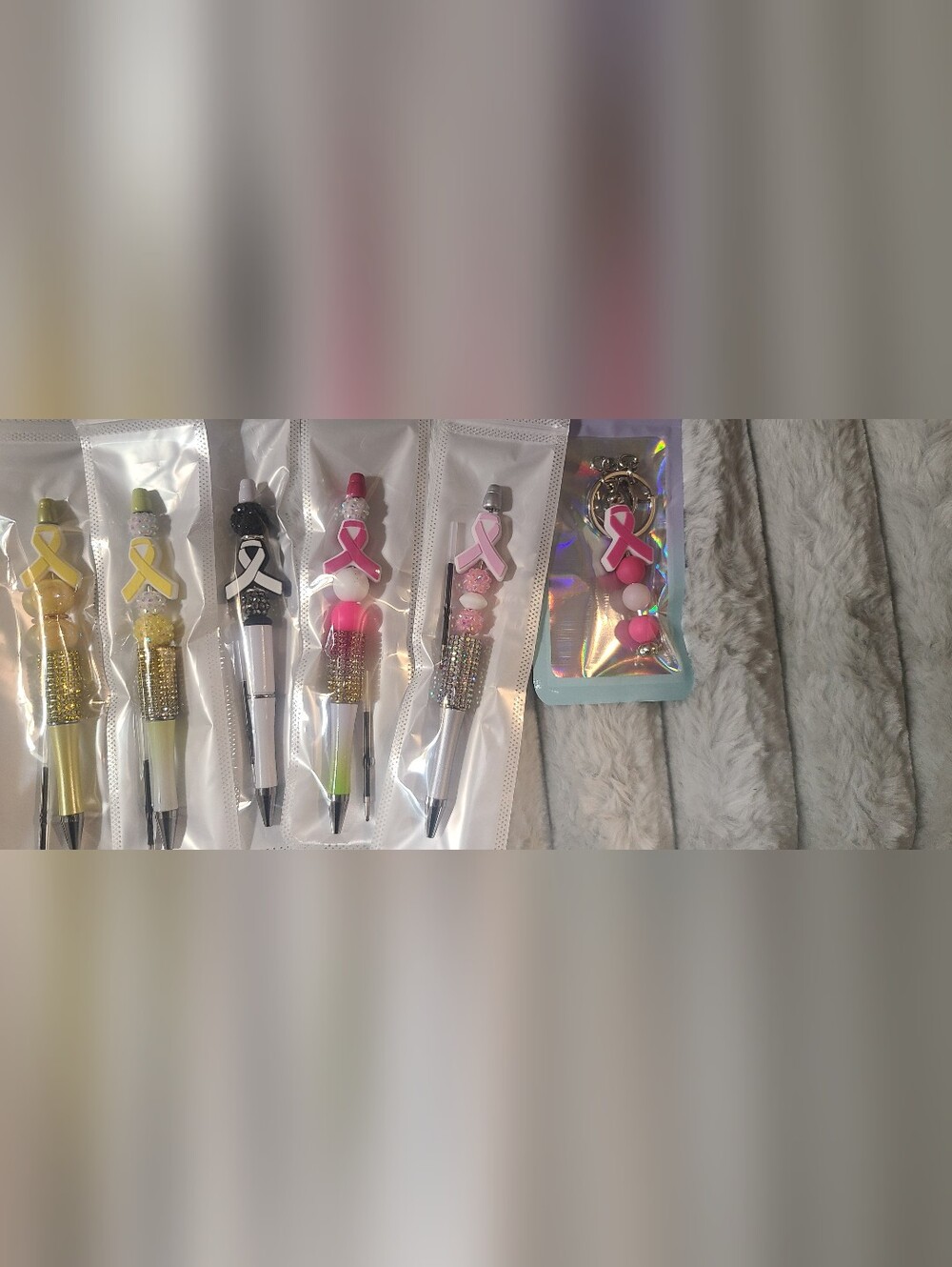 Handmade Beaded Pens and Keyrings
